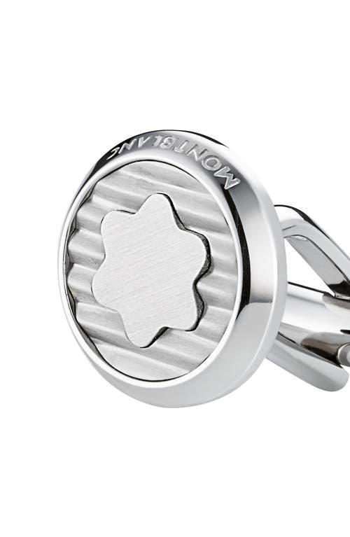 Mens Stainless Steel Snowcap Emblem Cufflinks Product Image