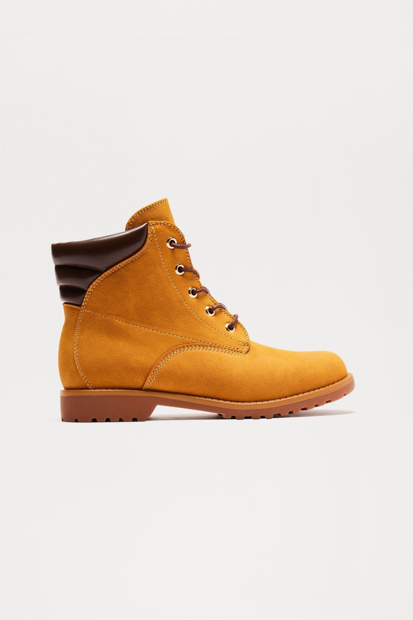 Bennett Lace Up Booties - Tan Product Image