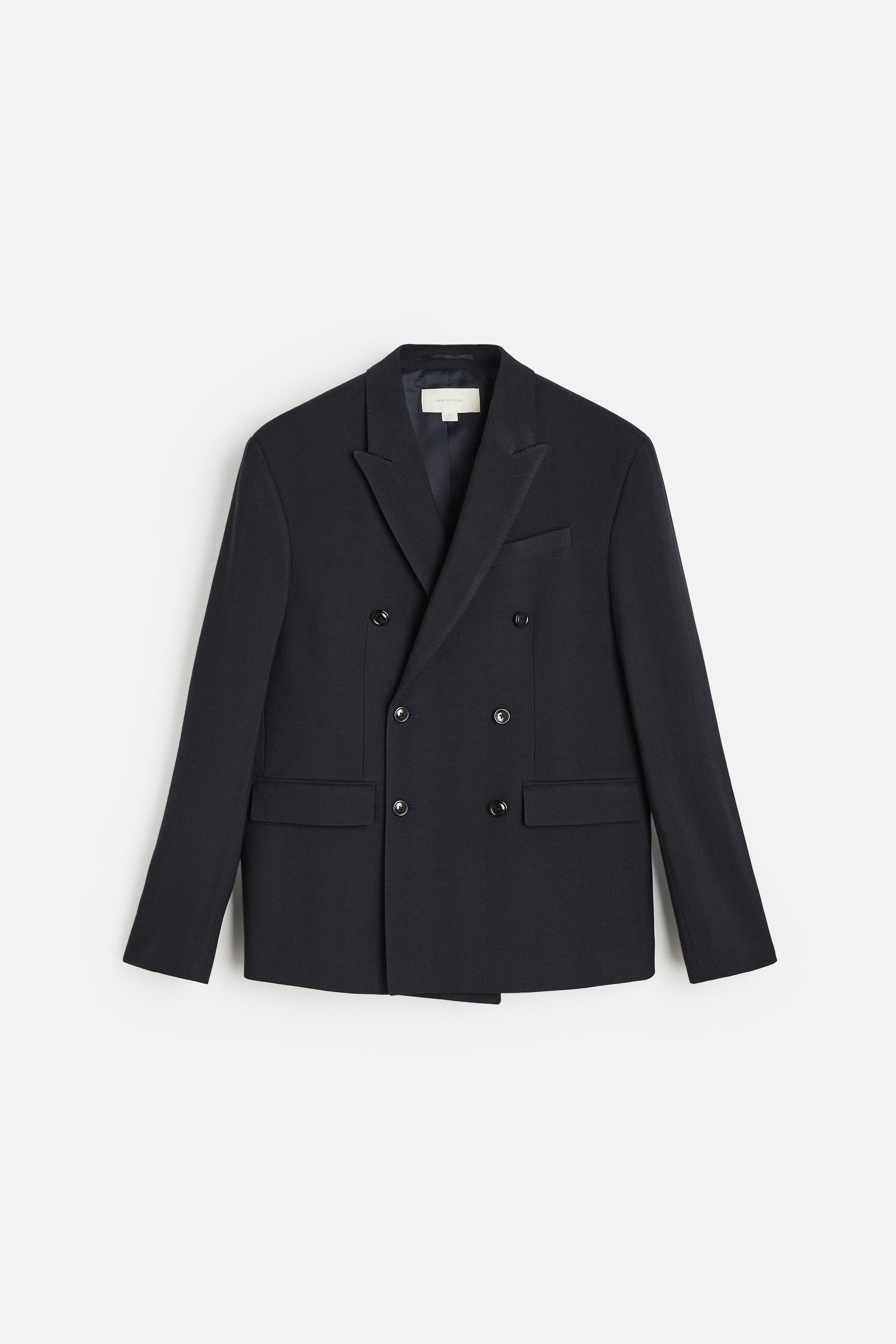 DOUBLE BREASTED HERRINGBONE SUIT JACKET Product Image