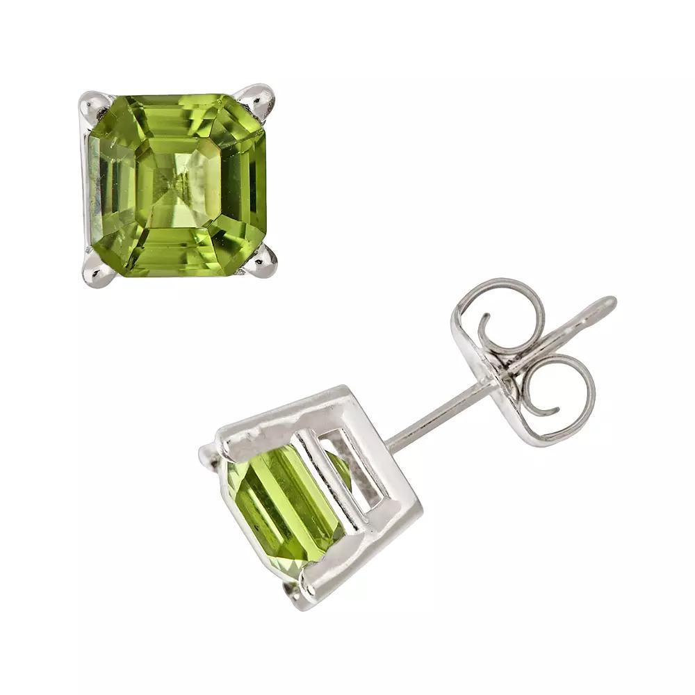 Celebration Gems Sterling Silver Peridot Stud Earrings, Women's, Multicolor Product Image