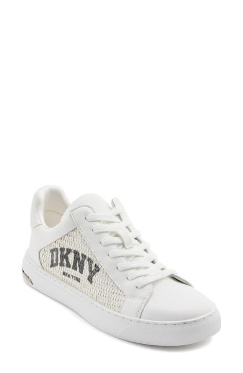 Dkny Womens Abeni Arch Raffia Logo Low-Top Sneakers - White/ Product Image