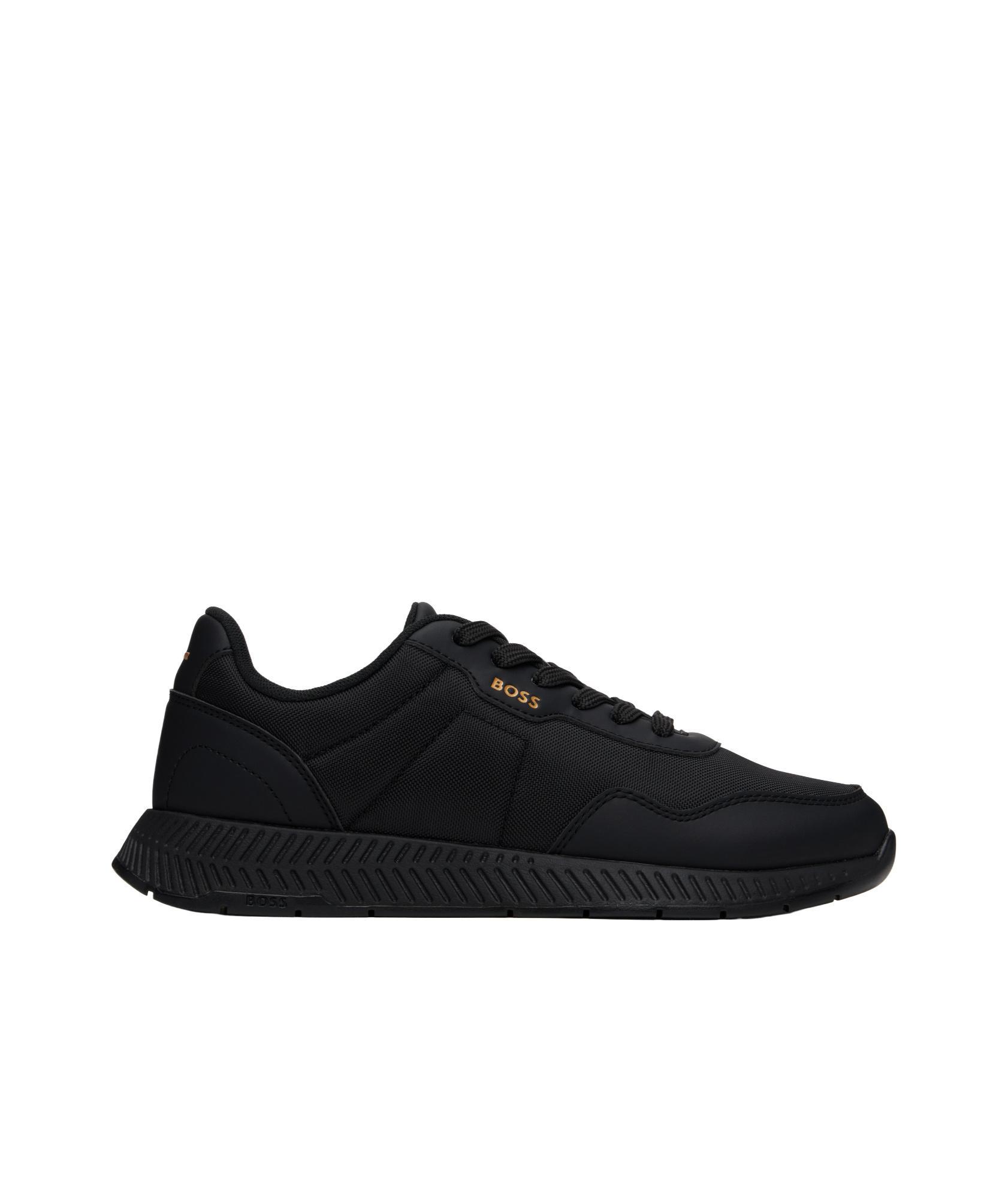 HUGO BOSS Round Head Low-cut Sneakers In Black Product Image