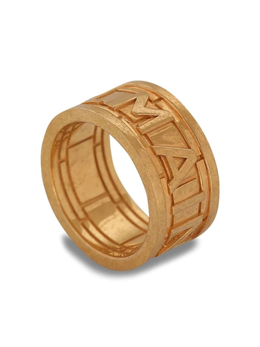 BALMAIN Logo-debossed Hammered Ring In Or Product Image