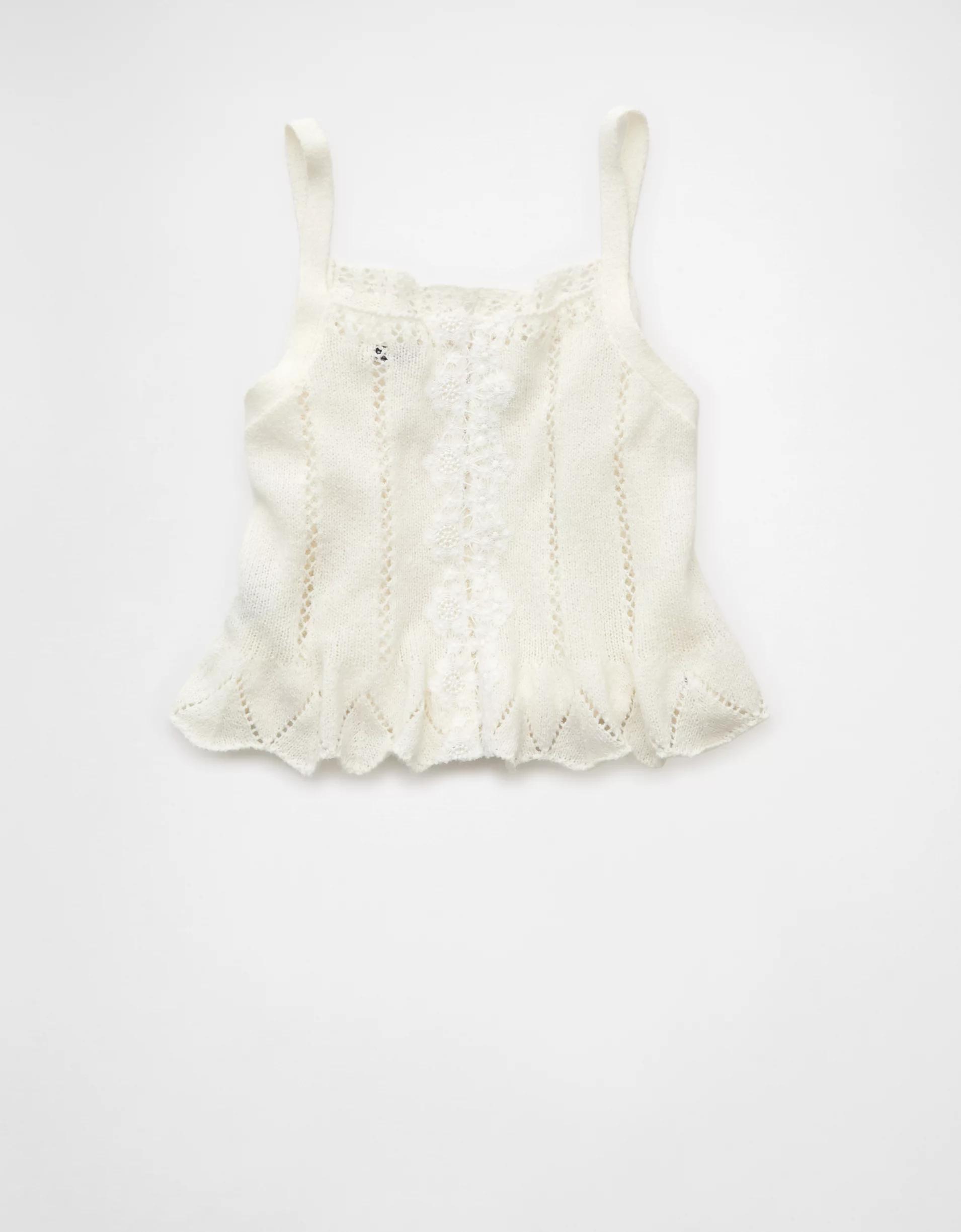 AE Lace Sweater Tank Top Product Image