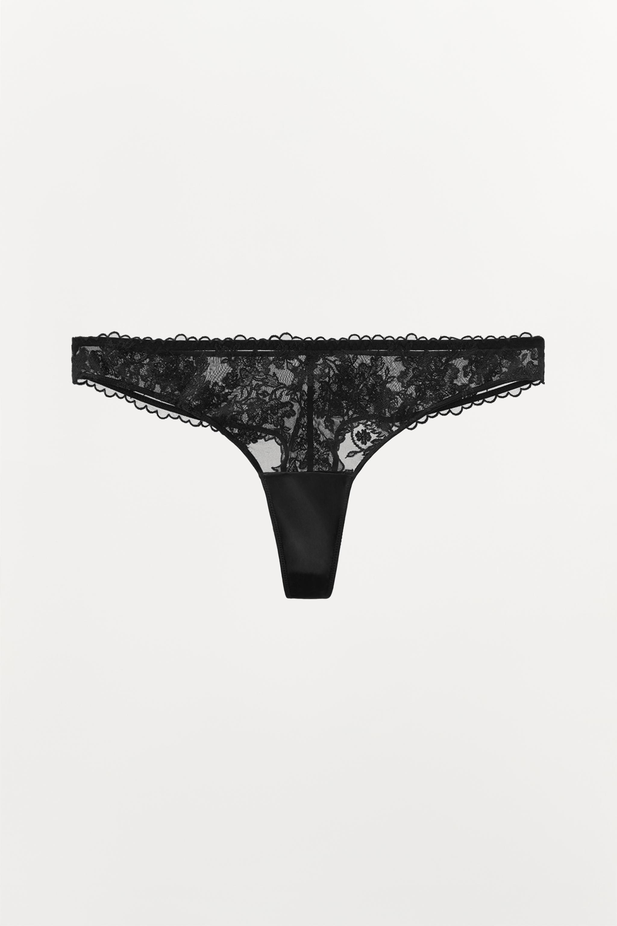 EMBROIDERED MESH THONG Product Image