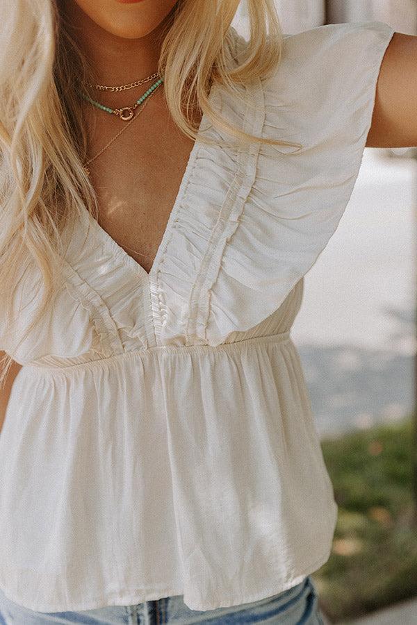 Share The Love Babydoll Top In Cream Product Image