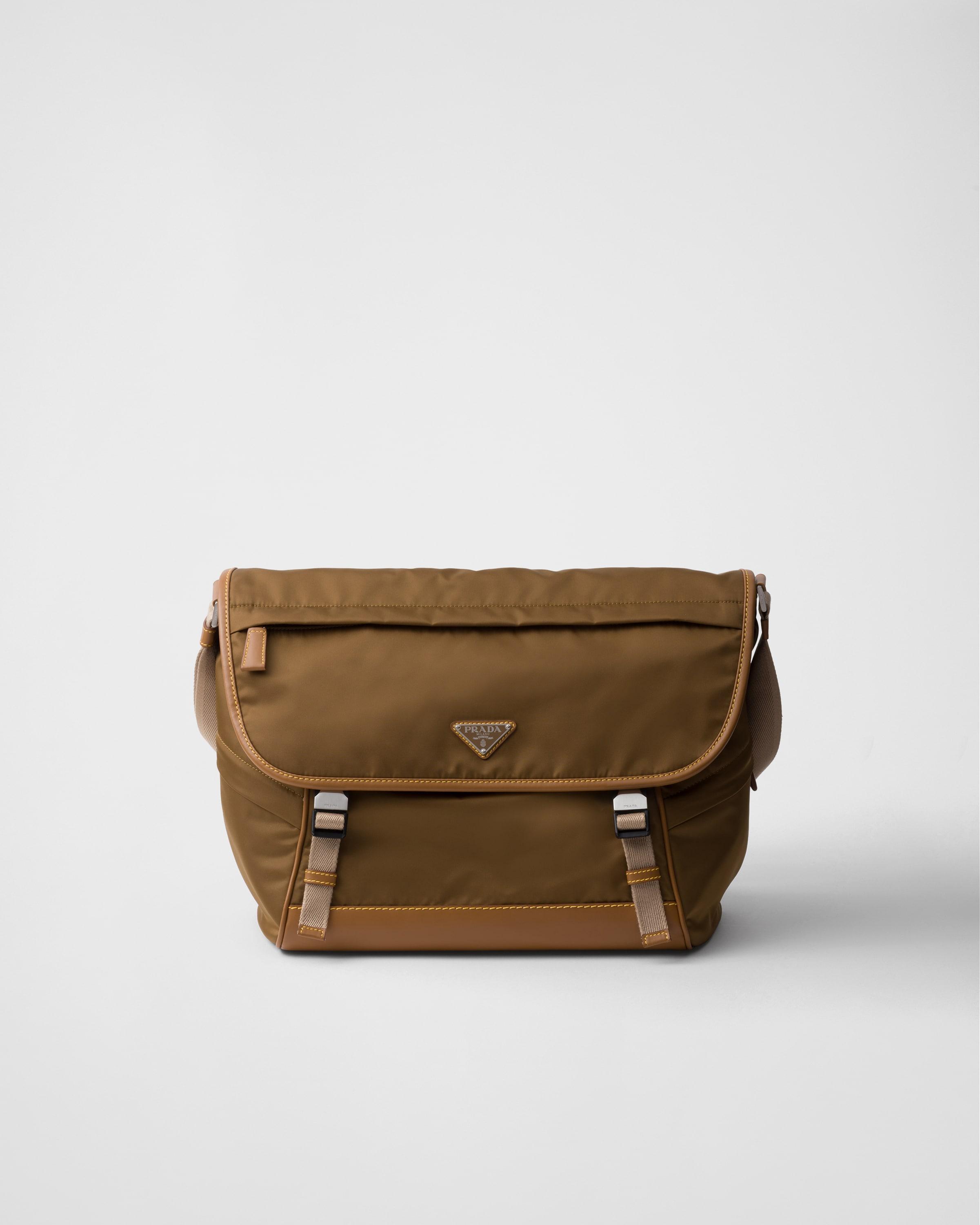 Re-Nylon and leather shoulder bag Product Image