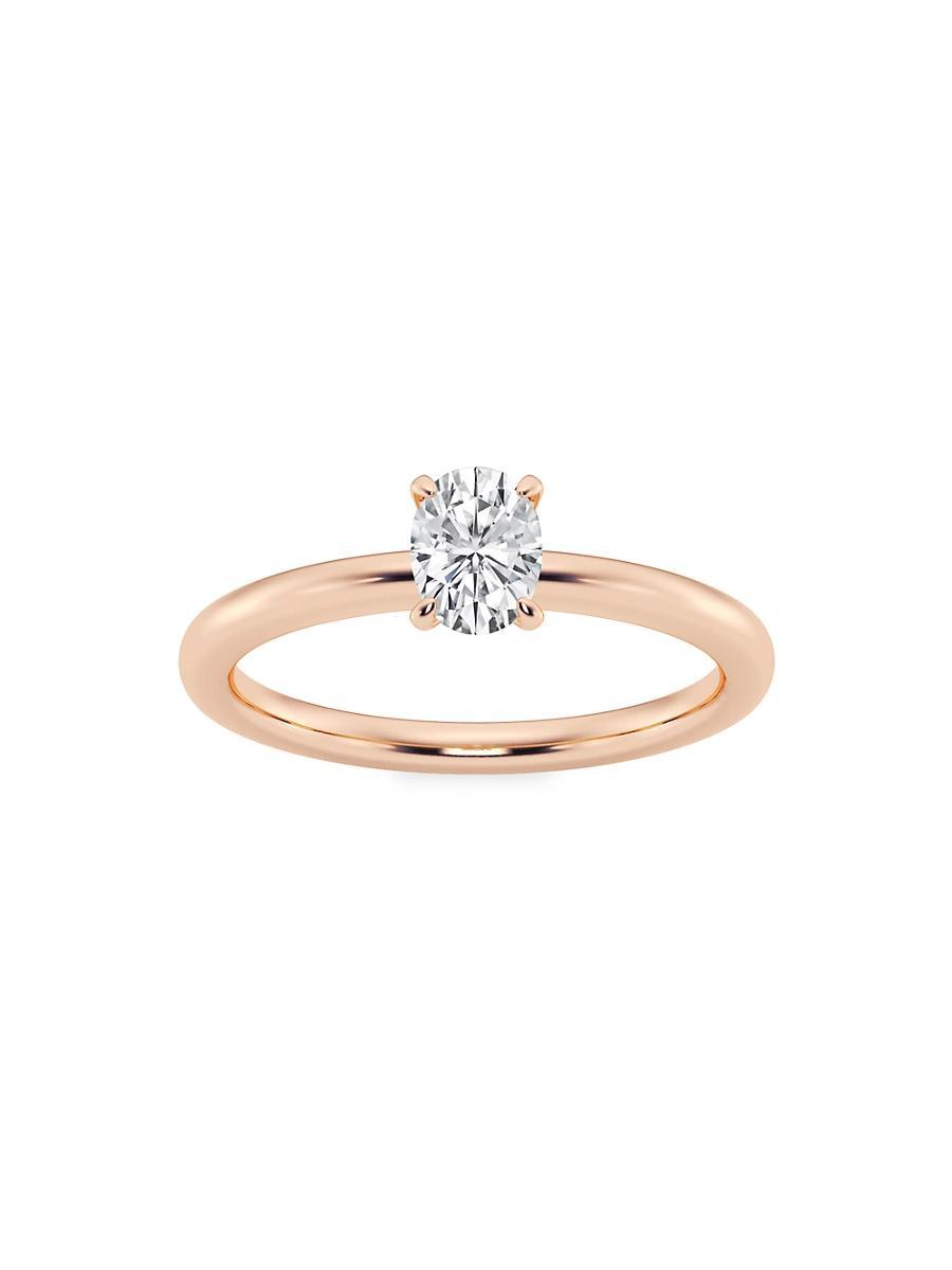 Womens 14K Rose Gold & Oval Lab-Grown Diamond Solitaire Ring/0.50-5.00 TCW Product Image