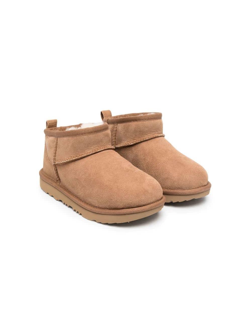 UGG Round-toe Ankle-length Boots In Beige Product Image