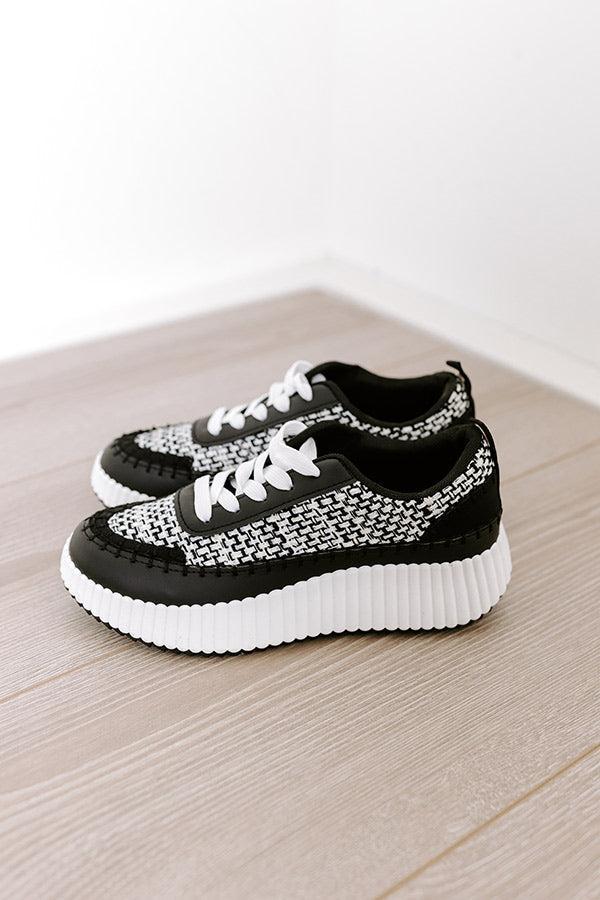 The Terra Tweed Platform Sneaker in Black Product Image