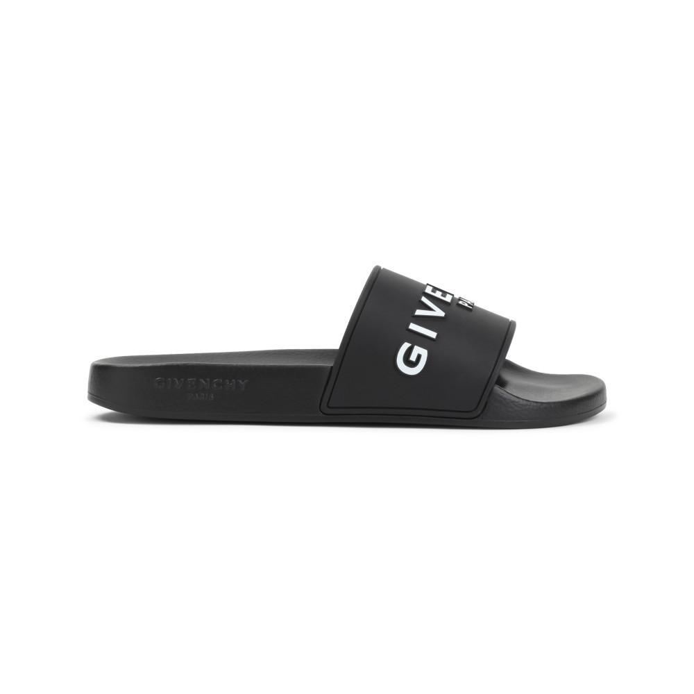 Black Logo-Print Pool Slides Product Image