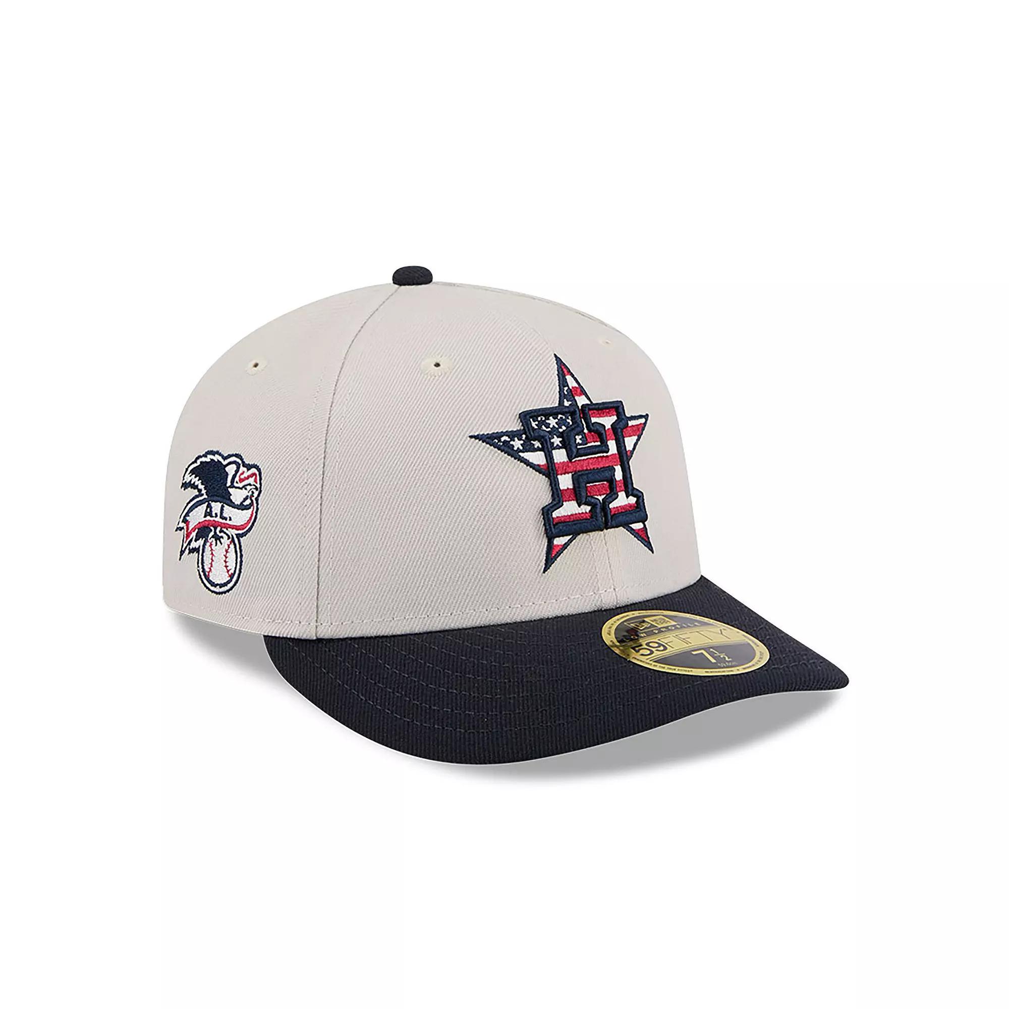 Men's New Era  Khaki/Black Houston Astros 2024 Fourth of July Low Profile 59FIFTY Fitted Hat, Size: 8, Beig K Product Image