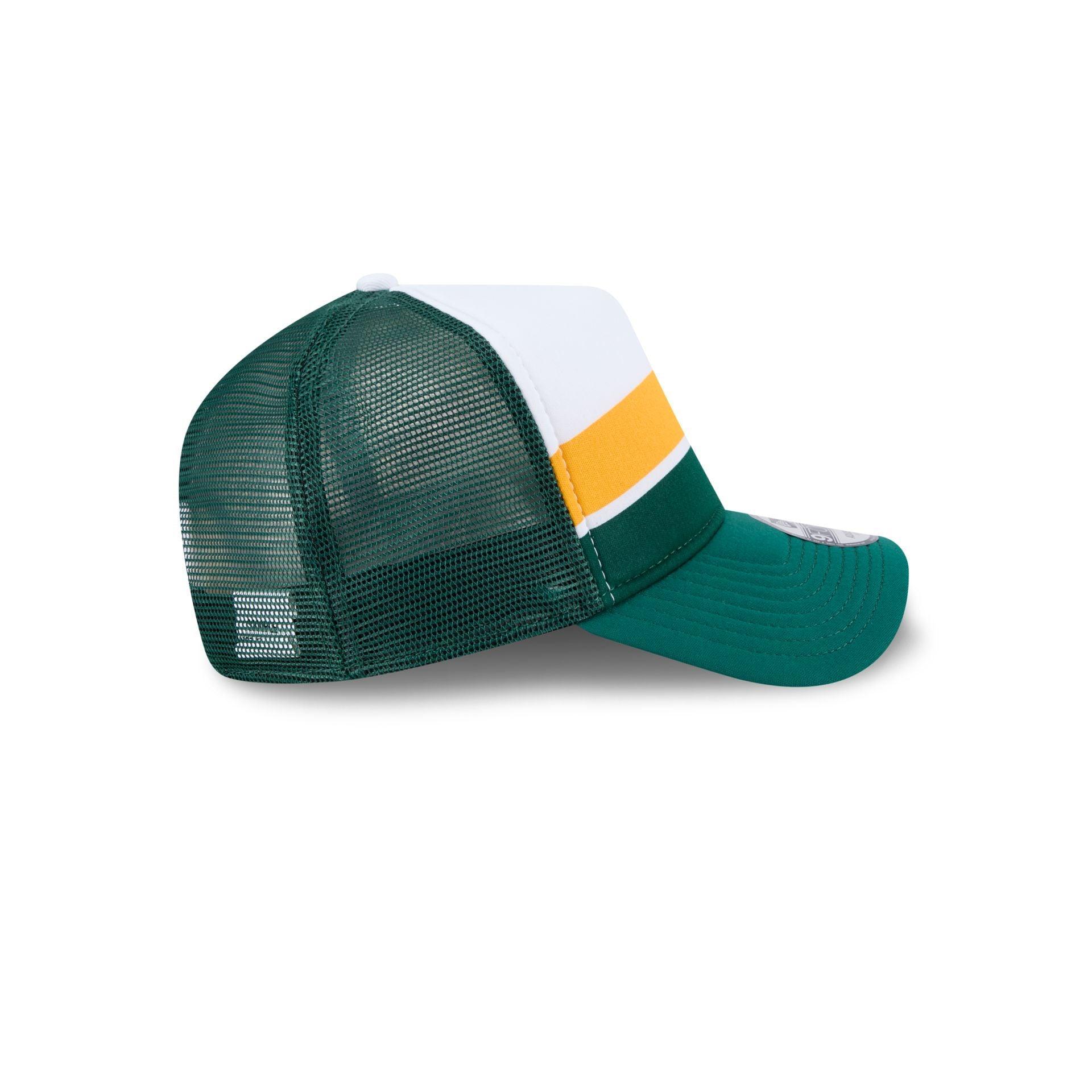 Oakland Athletics Color Block 9FORTY A-Frame Trucker Snapback Hat Male Product Image