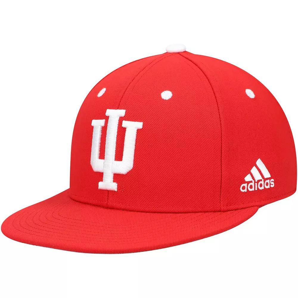 Men's adidas Indiana Hoosiers Crimson On-Field Baseball Fitted Hat,  Product Image