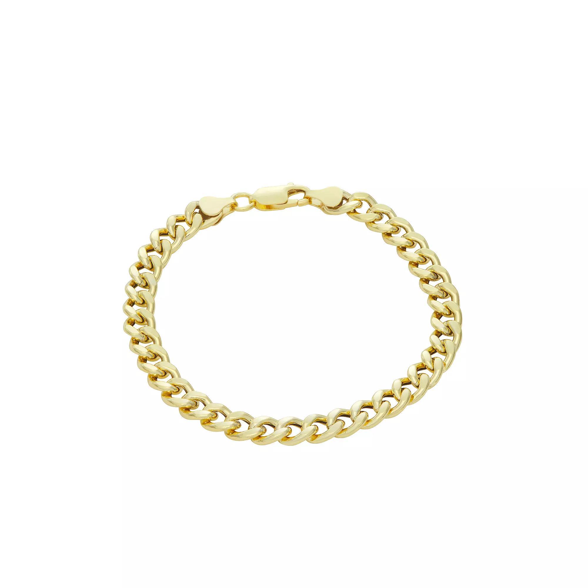 Giorgio di Vicenza Sterling Silver Men's Curb Chain Bracelet, Size: 8", Gold Tone Product Image