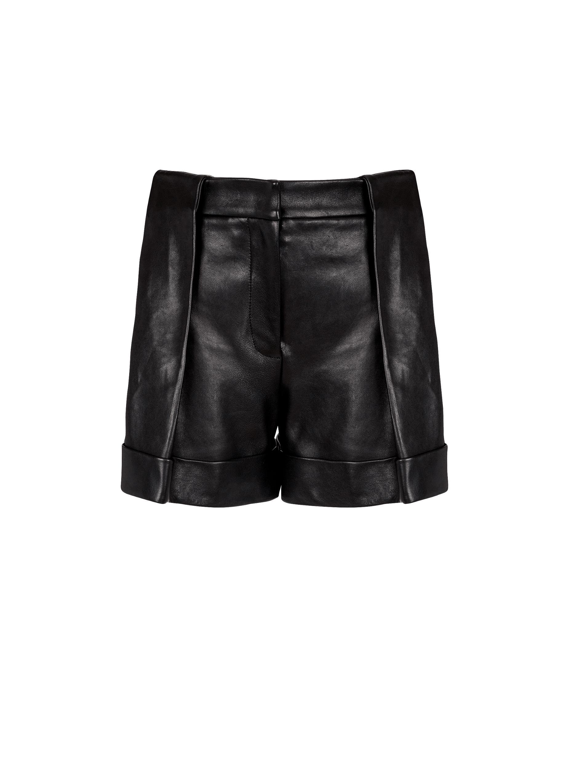 Pleated lambskin shorts Product Image