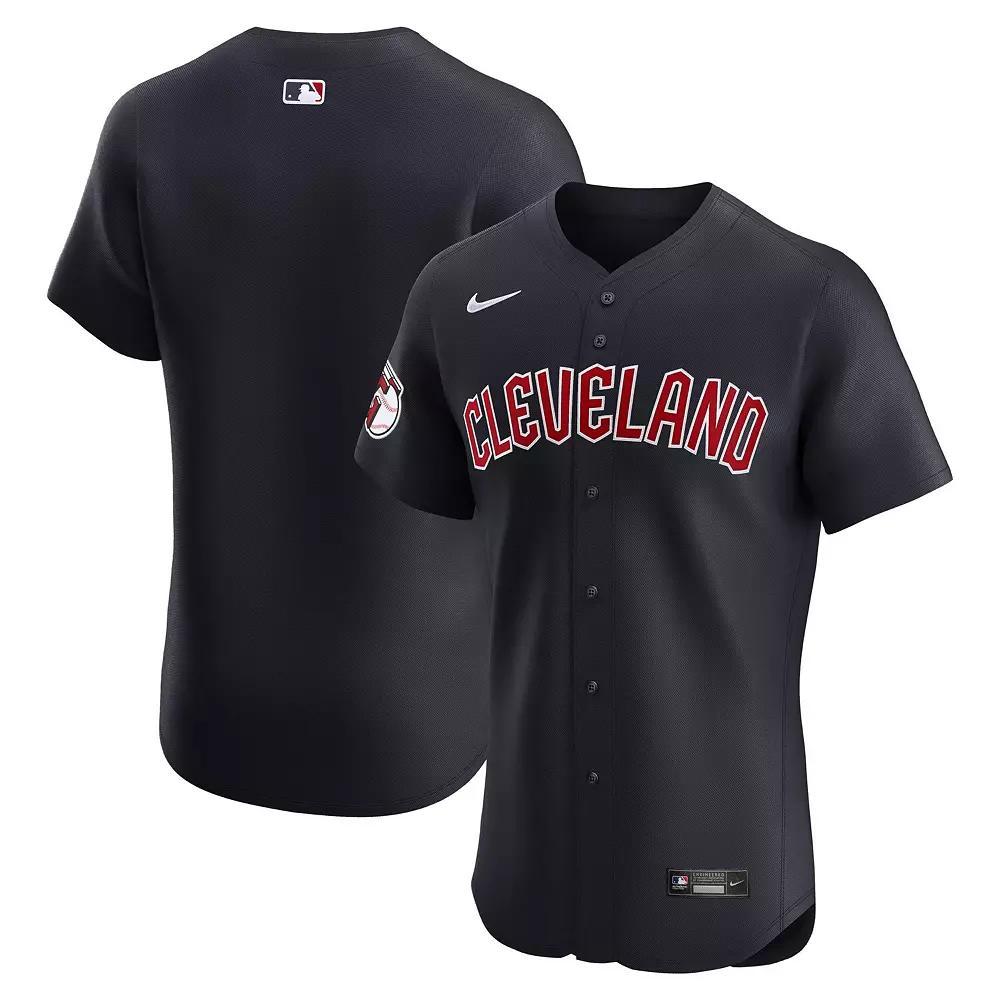 Men's Nike Navy Cleveland Guardians Alternate Vapor Premier Elite Patch Jersey,  Product Image