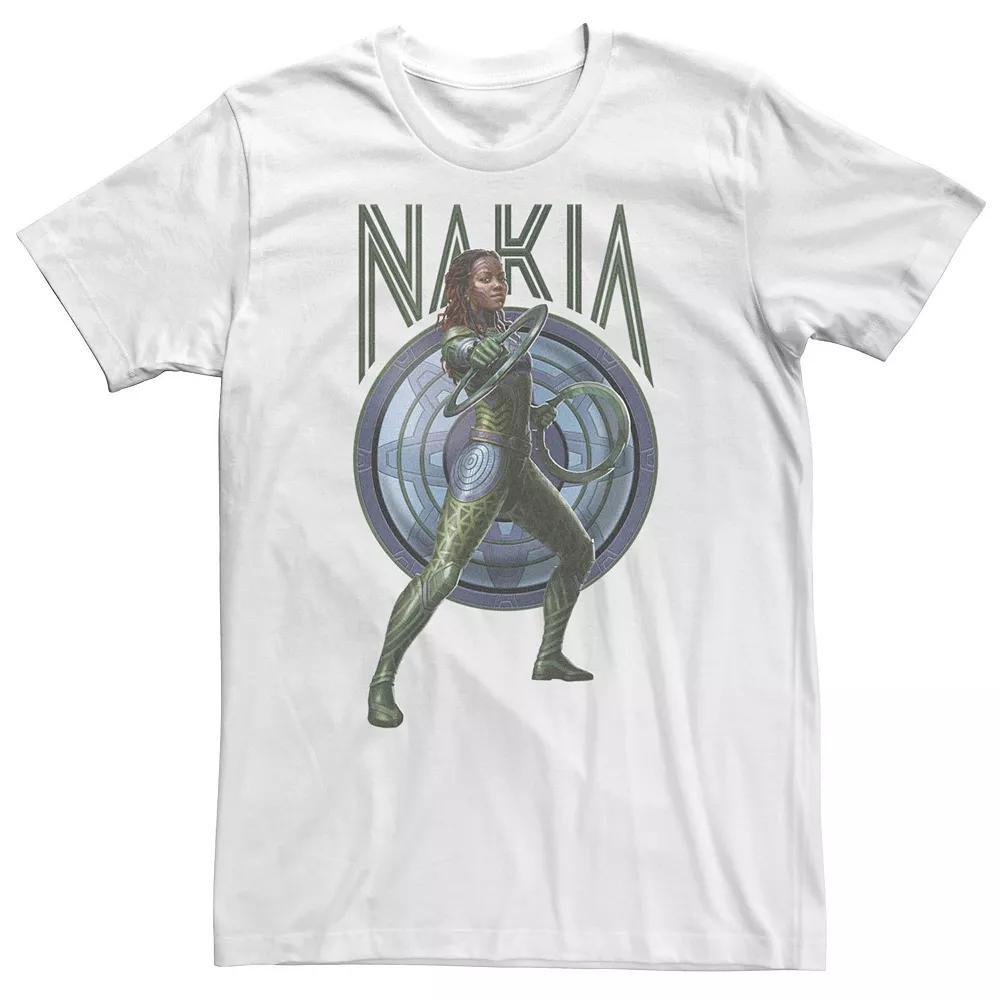 Men's Marvel Wakanda Forever Nakia Blue Shield Tee, Size: XL, White Product Image