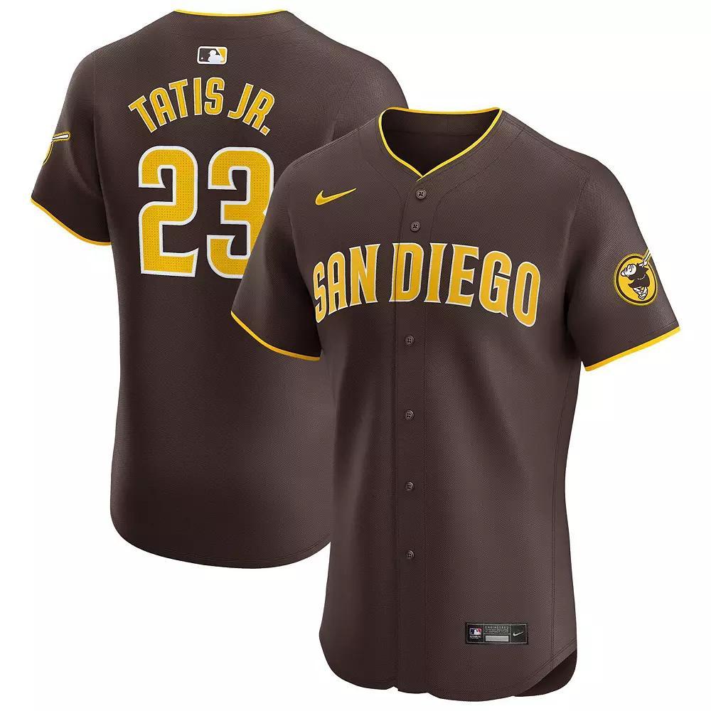 Men's Nike Fernando Tatis Jr. Brown San Diego Padres Road Elite Player Jersey, Size: 52 Product Image