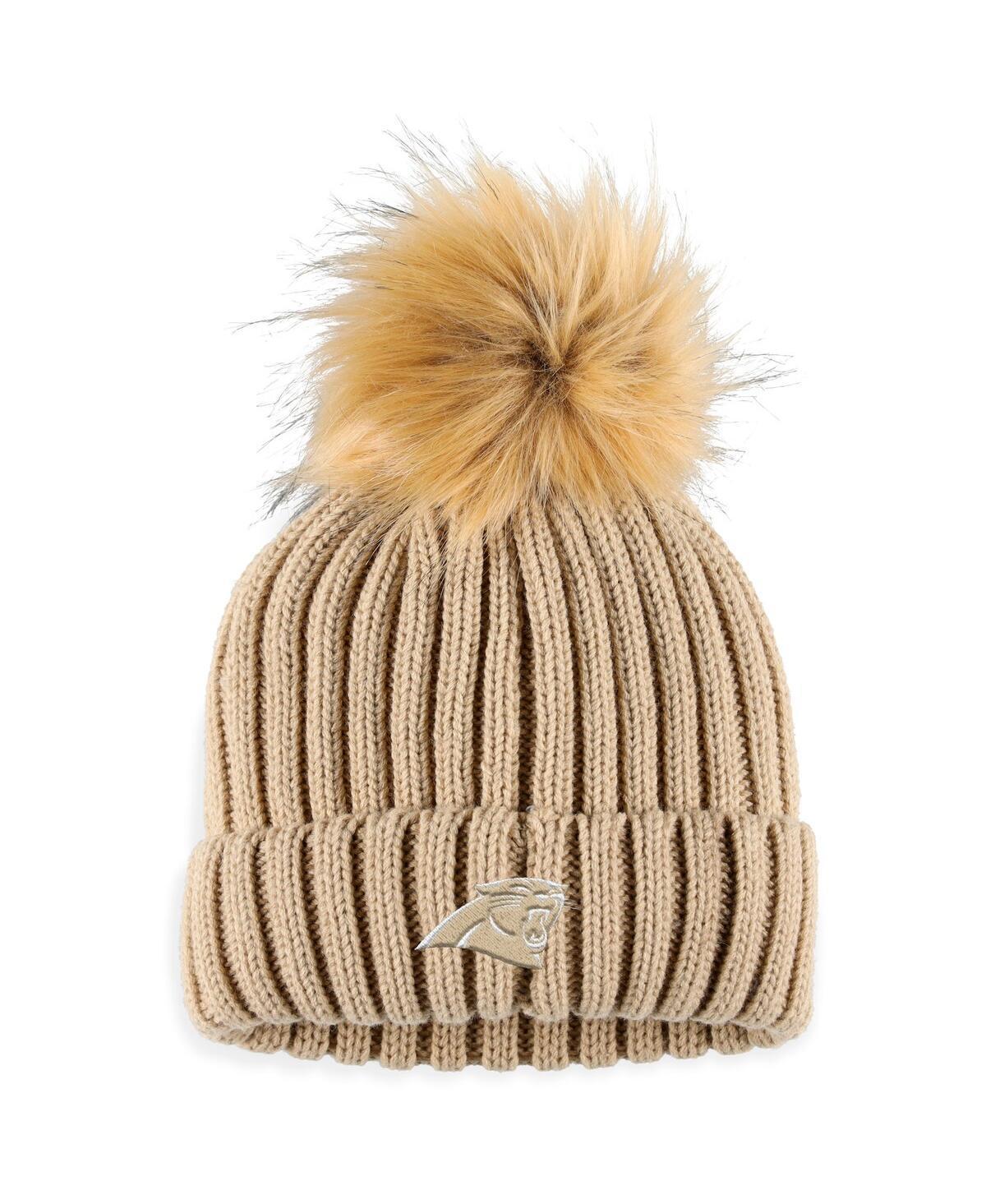 Womens WEAR by Erin Andrews Natural New York Giants Neutral Cuffed Knit Hat with Pom Product Image