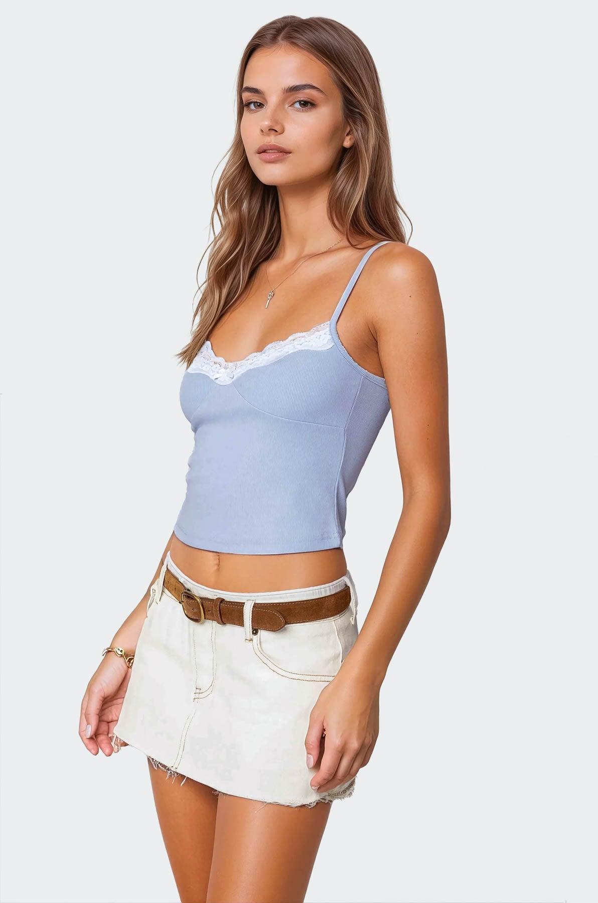 Lucie Lace Trim Tank Top Product Image