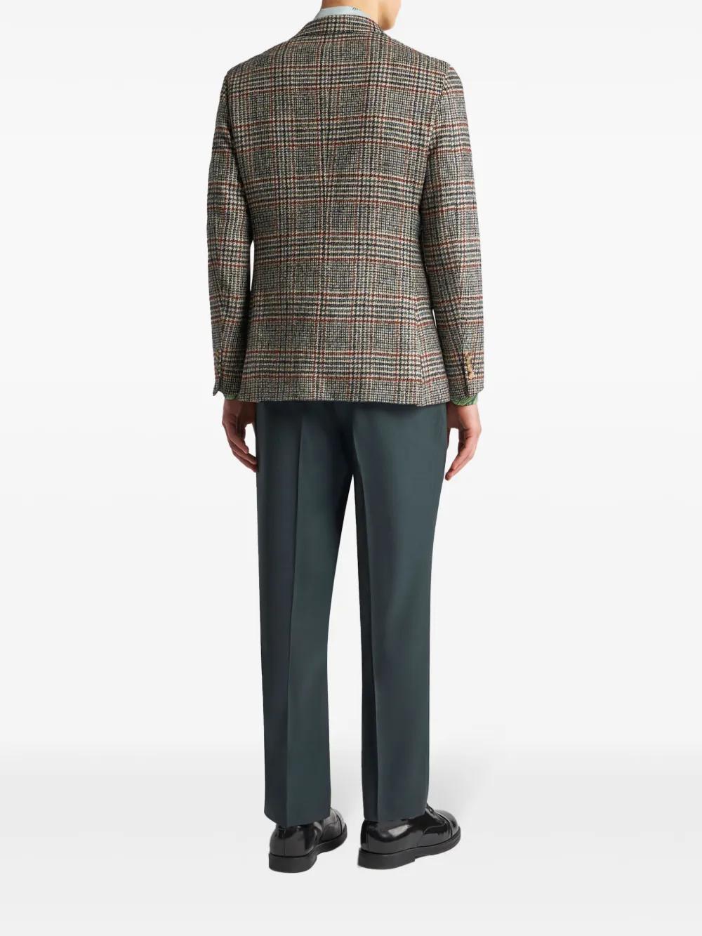 single-breasted tartan check blazer Product Image