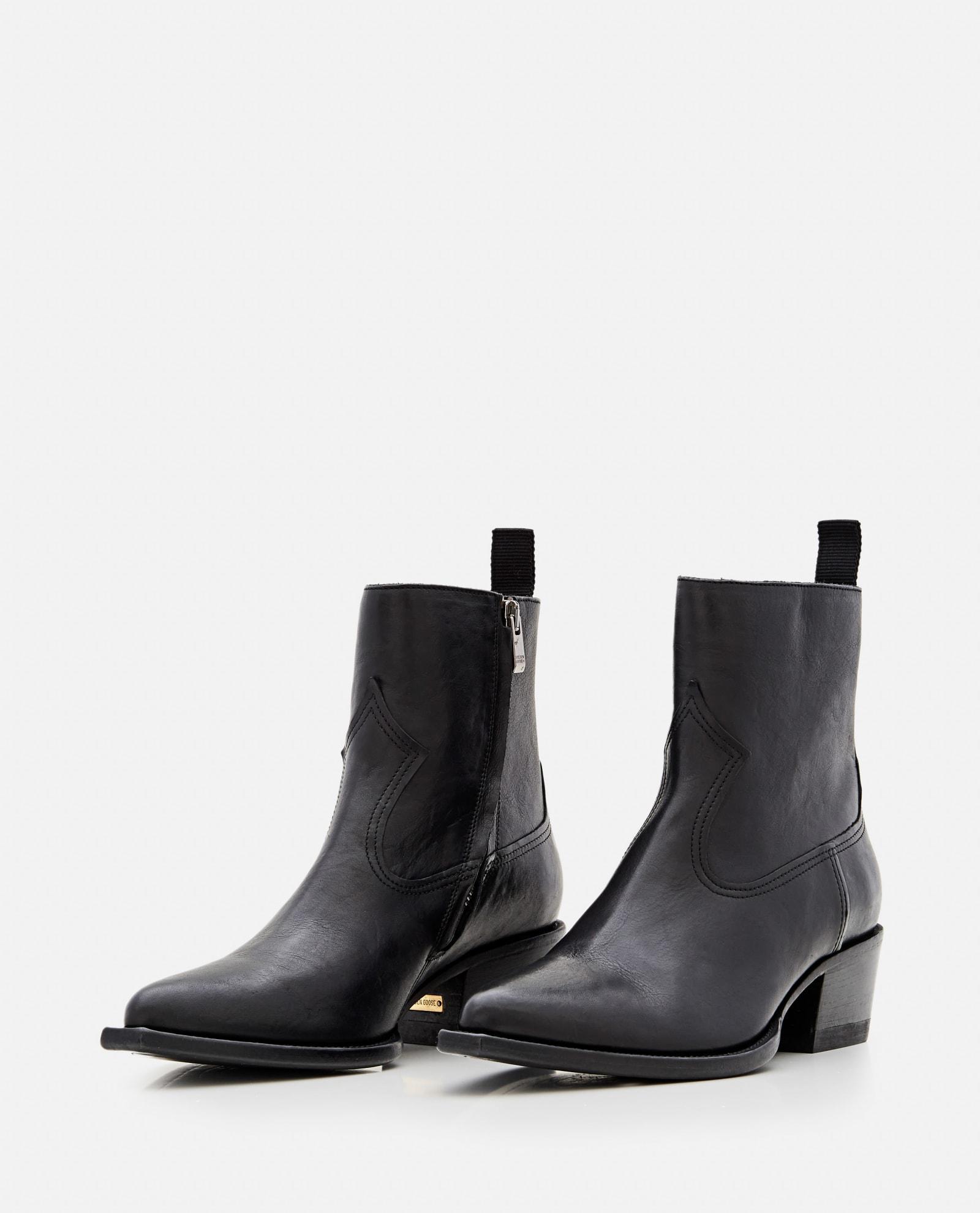 Debbie Leather Ankle Boots In Black Product Image