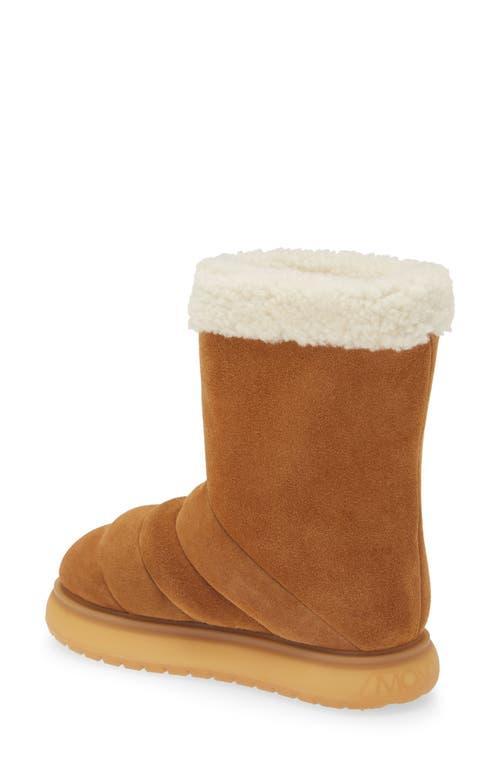 MONCLER Gaia Faux Shearling Lined Boot In Rust Product Image