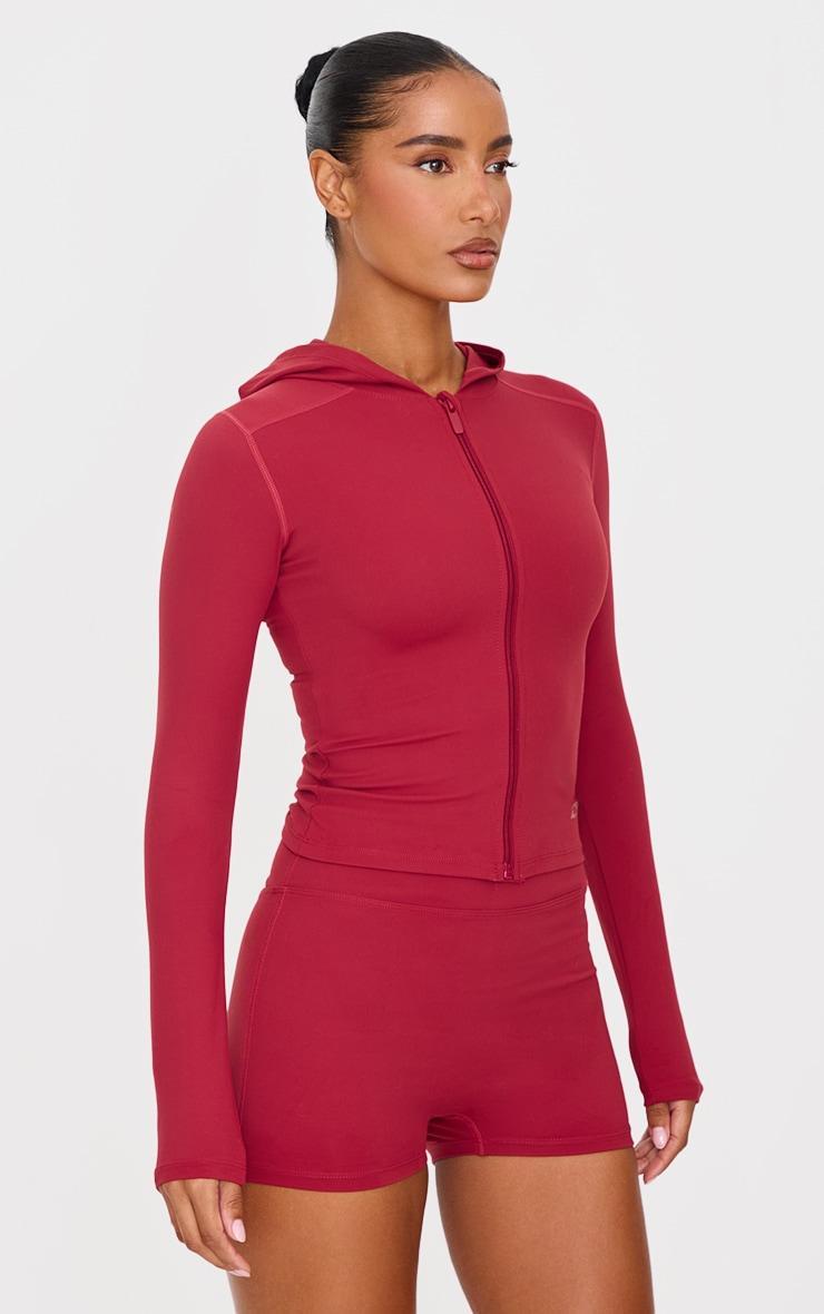 Dark Red Sculpt Ruched Bum Booty Shorts Product Image