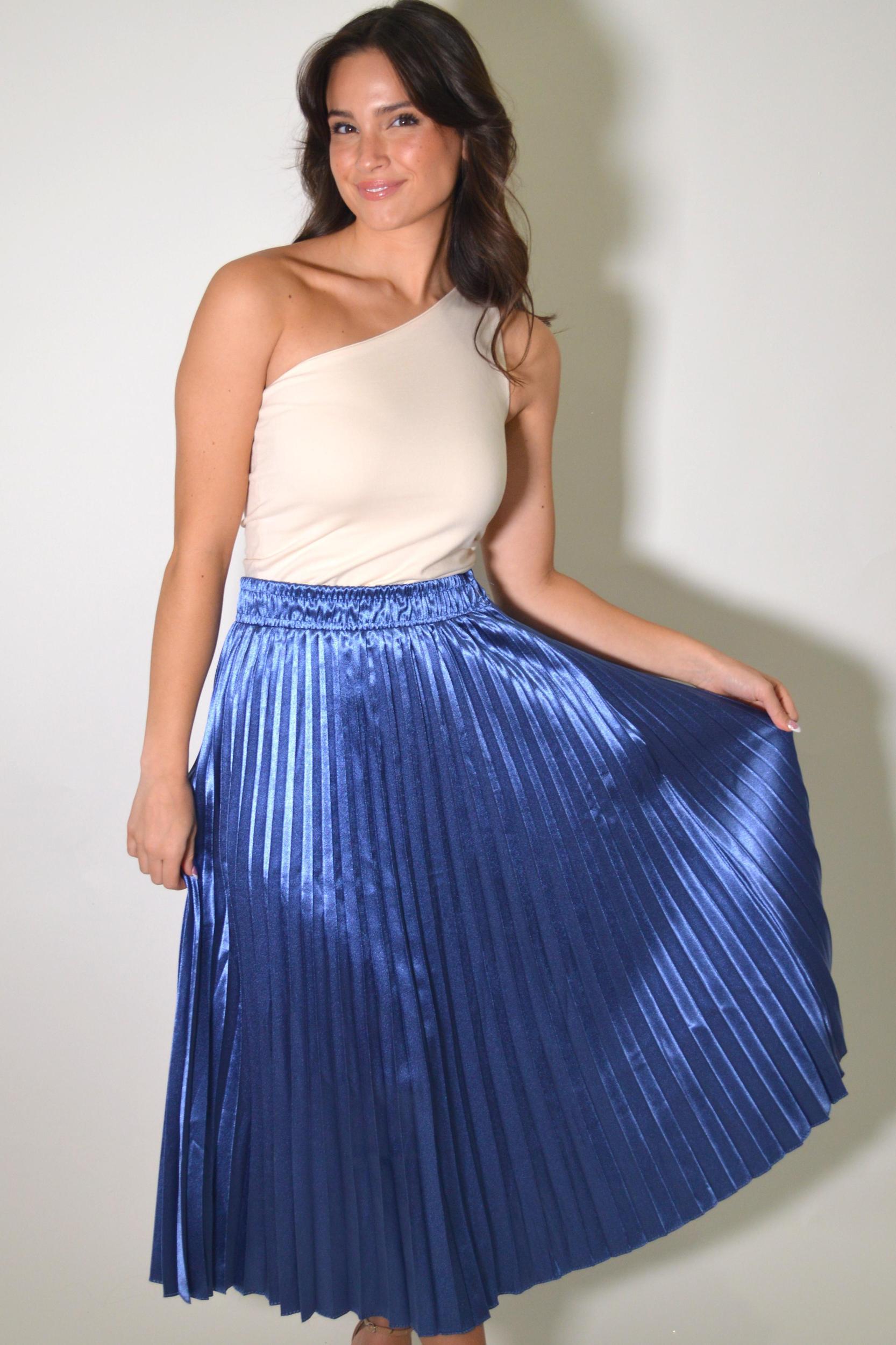 Satin Pleated Skirt Product Image
