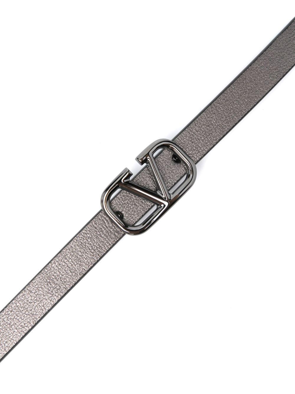 VALENTINO GARAVANI Logo Belt In Gray Product Image