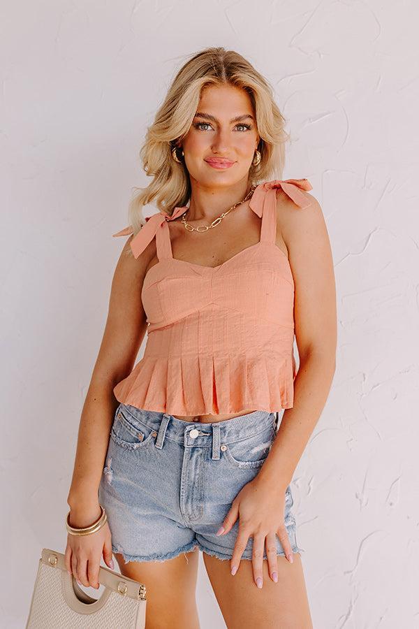 Sunset Horizon Peplum Top In Peach Product Image