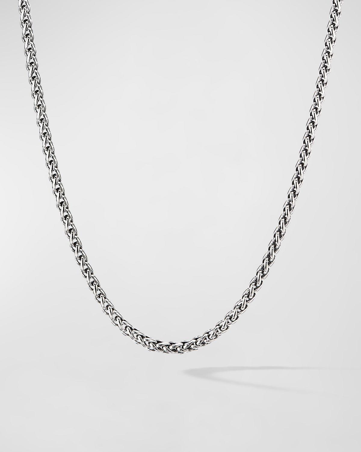 Mens Wheat Chain Necklace in Sterling Silver Product Image