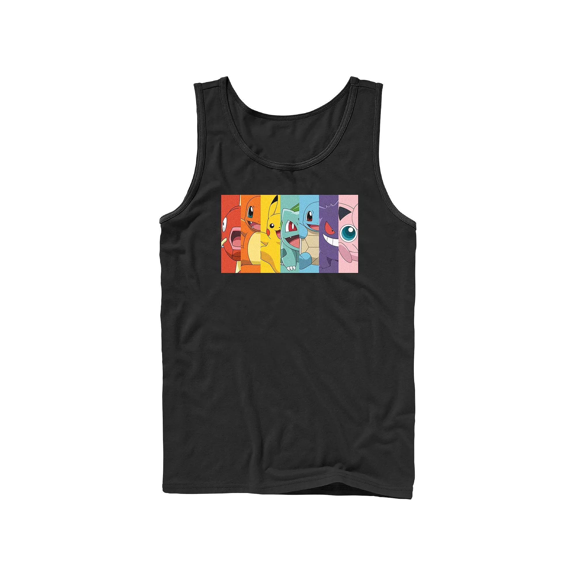 Men's Pokemon Rainbow Stripes Tank Top,  Product Image
