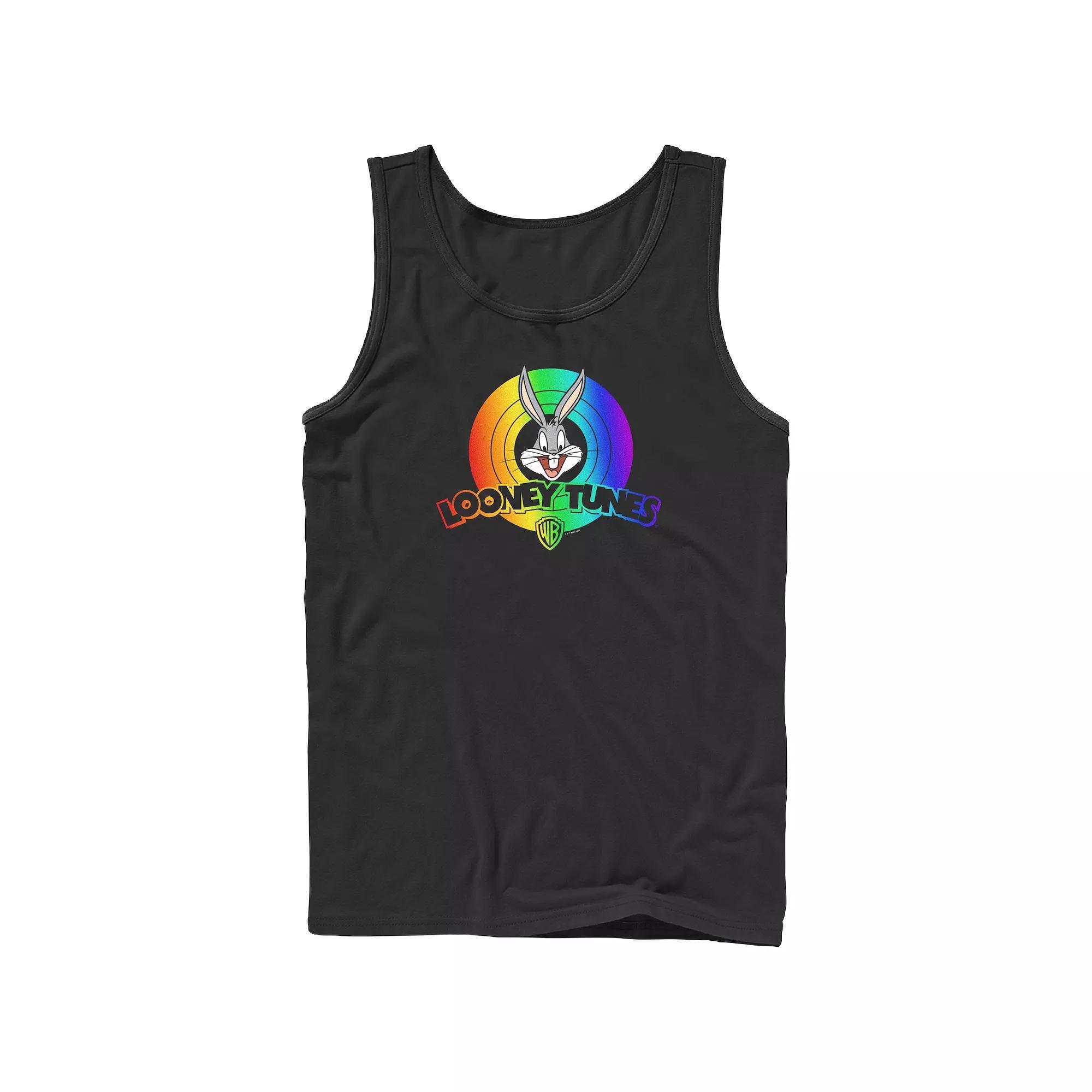 Men's Looney Tunes Rainbow Logo Graphic Tank,  Product Image
