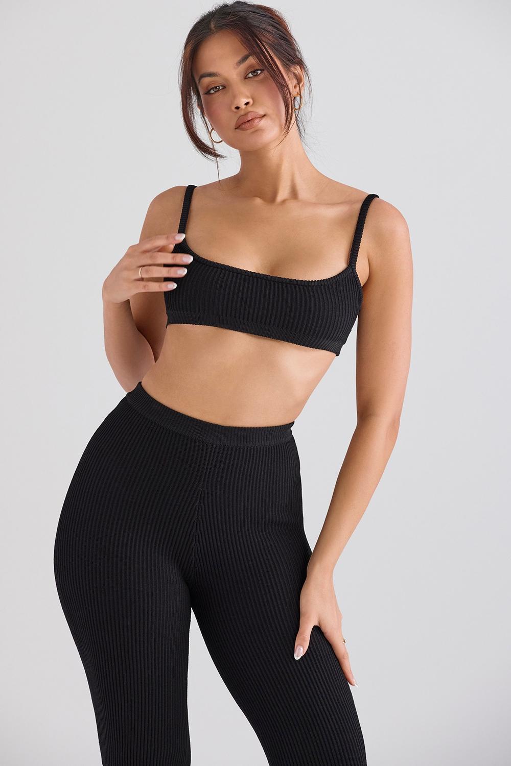 Mischa  black ribbed knit bralette - sale Product Image