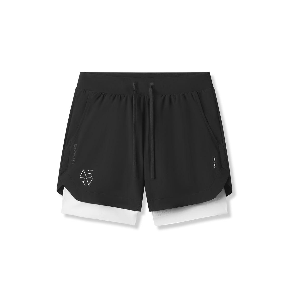 0865. Tetra-Lite® 5" Liner Short - Black "Cyber"/White Product Image