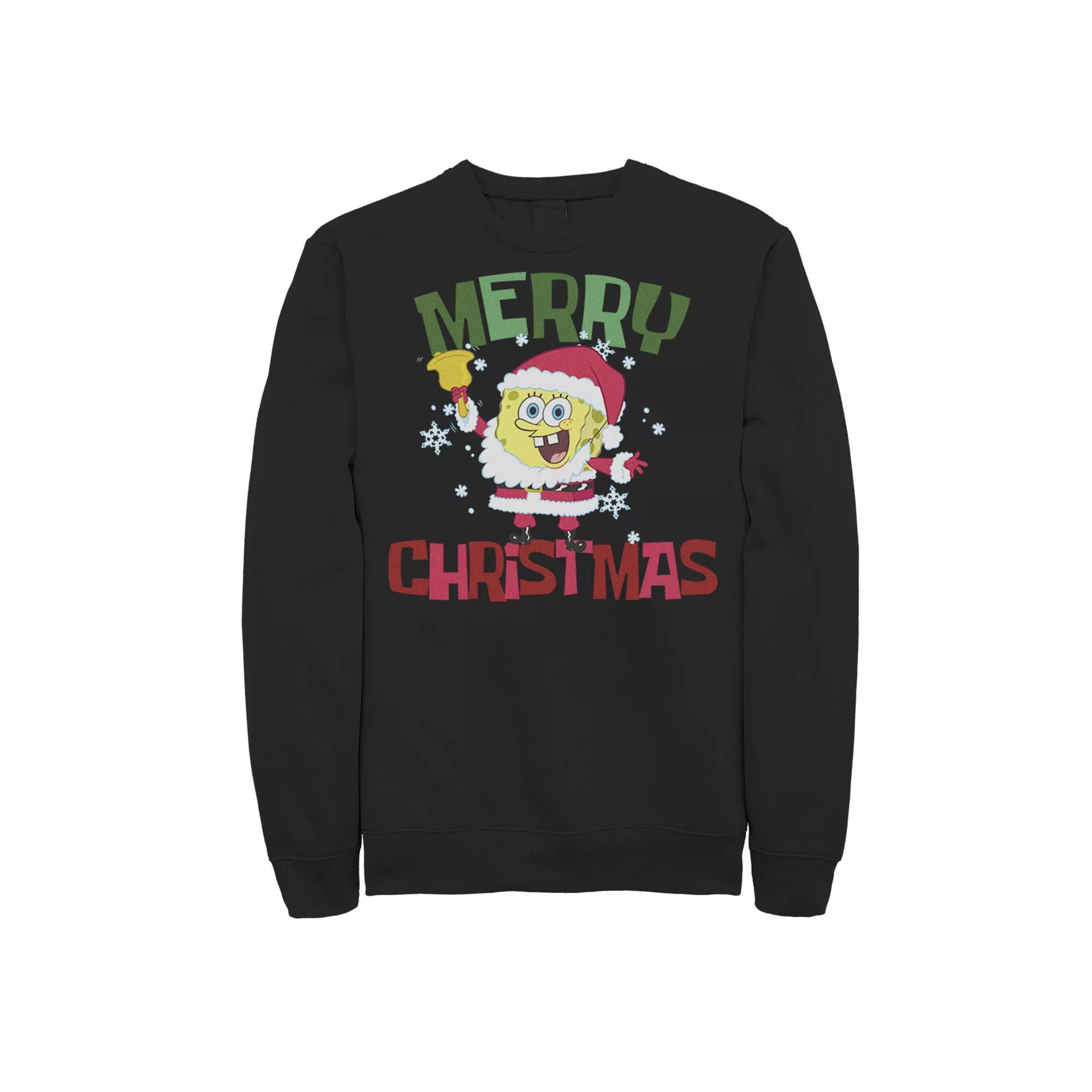 Men's Nickelodeon Spongebob Squarepants Santa Outfit Merry Christmas Graphic Fleece Pullover,  Product Image