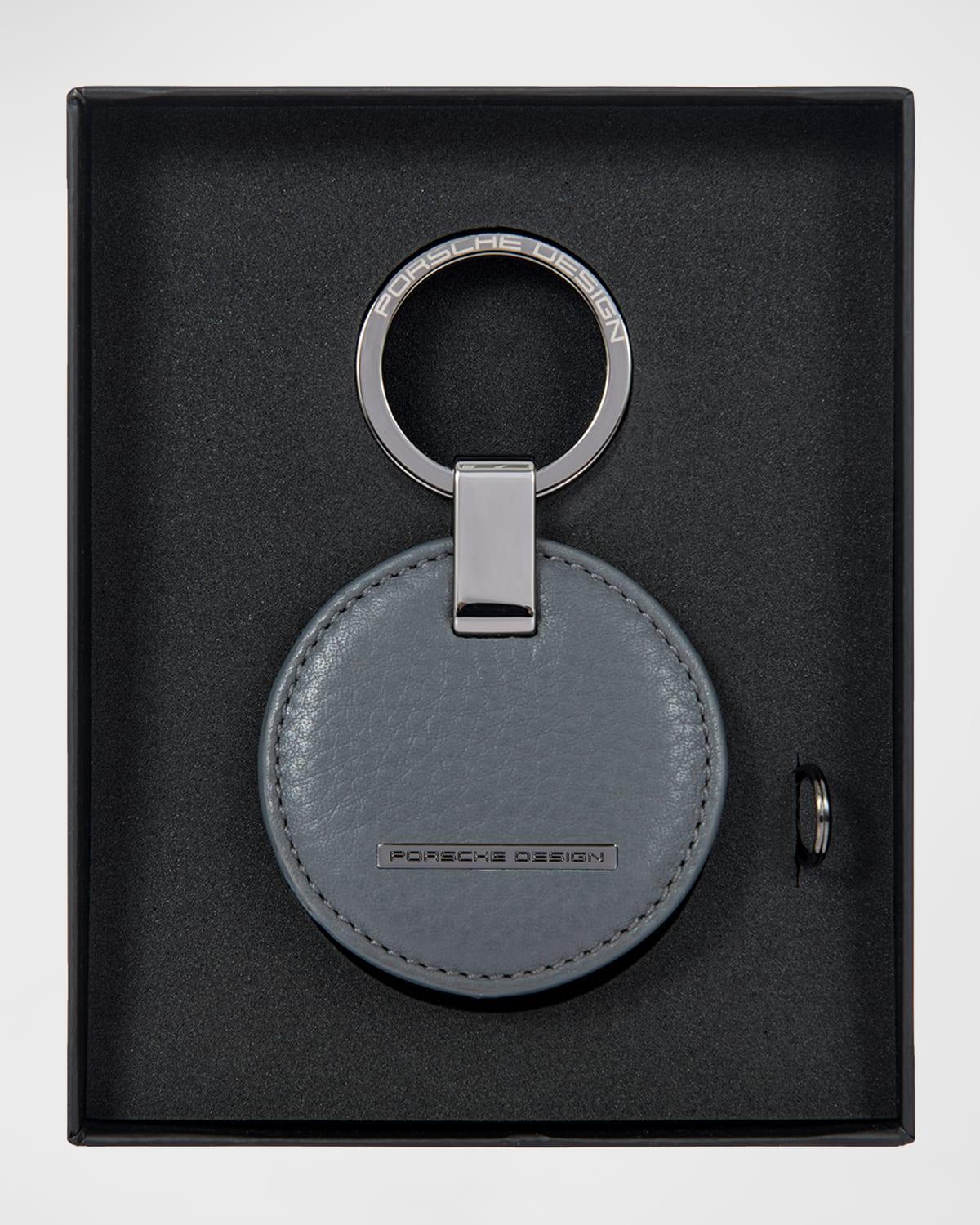 Men's Circle Leather Logo Keyring Product Image