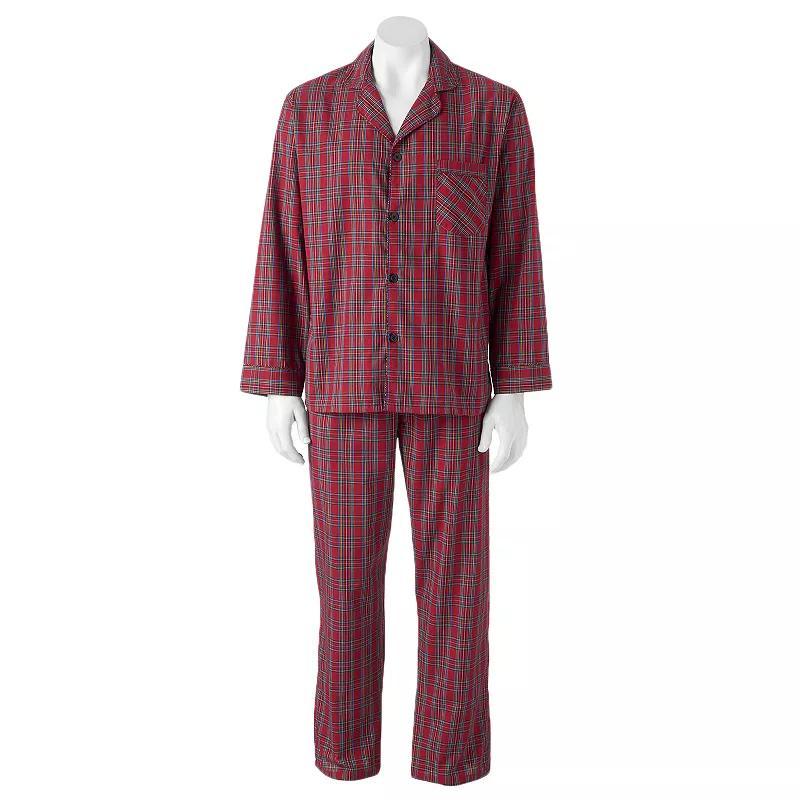 Men's Hanes® Classics Pajama Set, Size: Medium, Blue Plaid Product Image