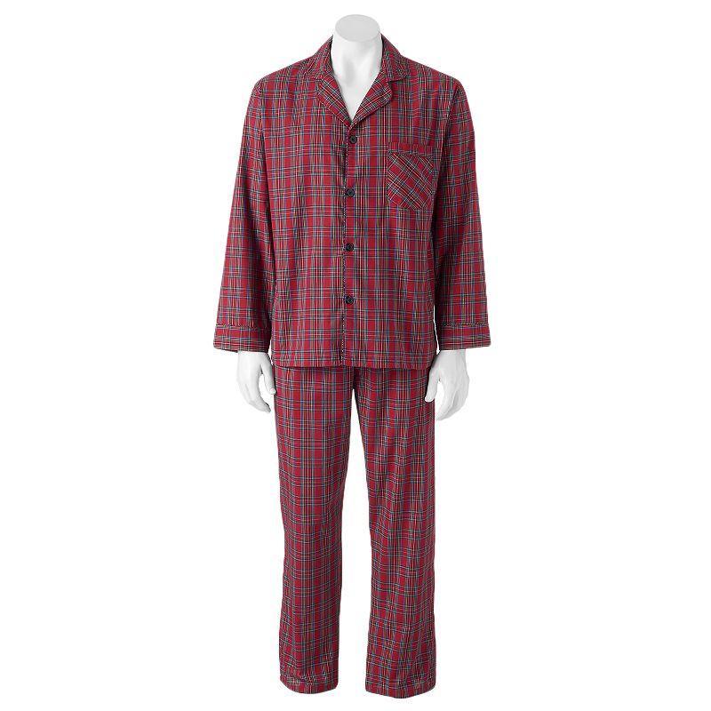 Big & Tall Hanes® Classics Pajama Set, Men's, Size: Large Tall, Red Plaid Product Image