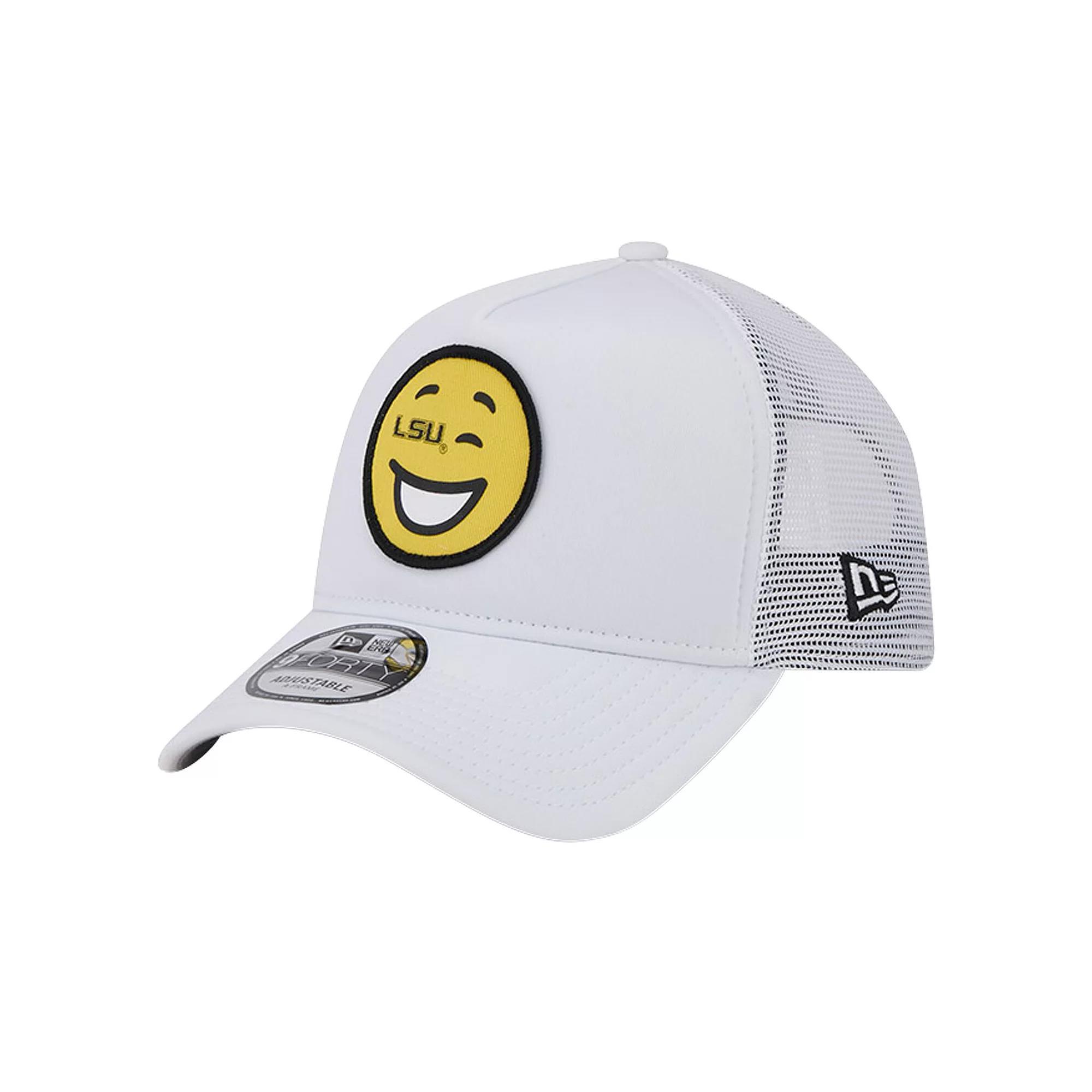 Men's New Era White LSU Tigers Wink Foam Trucker Adjustable Hat Product Image