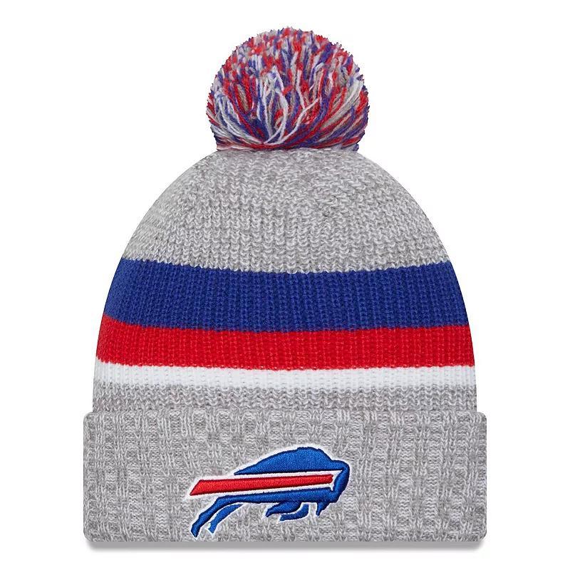 Mens New Era Heather Gray Buffalo Bills Cuffed Knit Hat with Pom Product Image