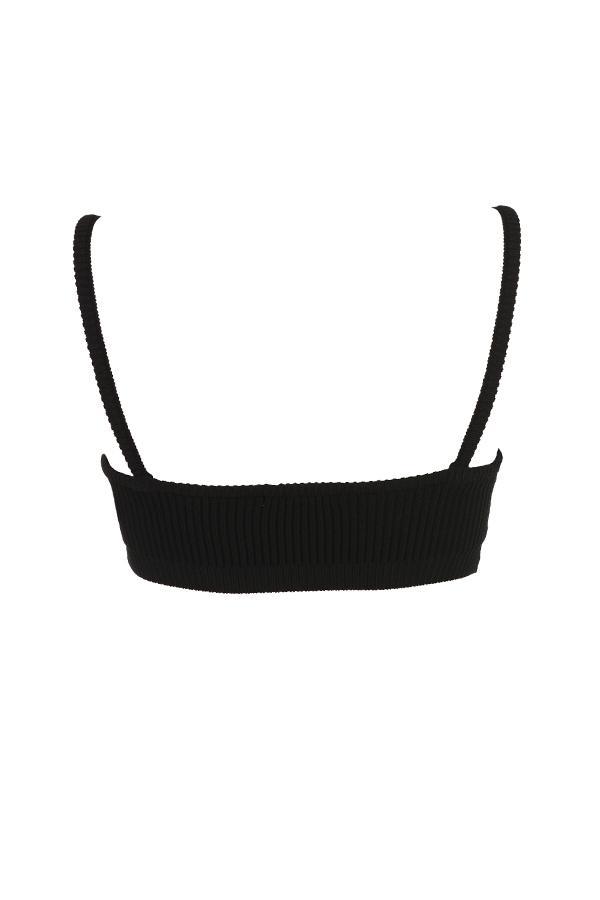 Mischa  black ribbed knit bralette - sale Product Image