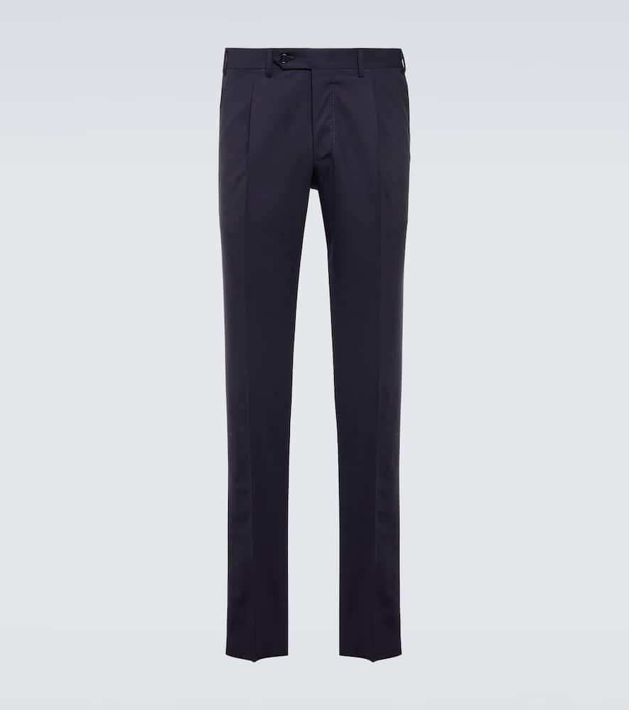 CANALI Wool-blend Pants In Blue Product Image