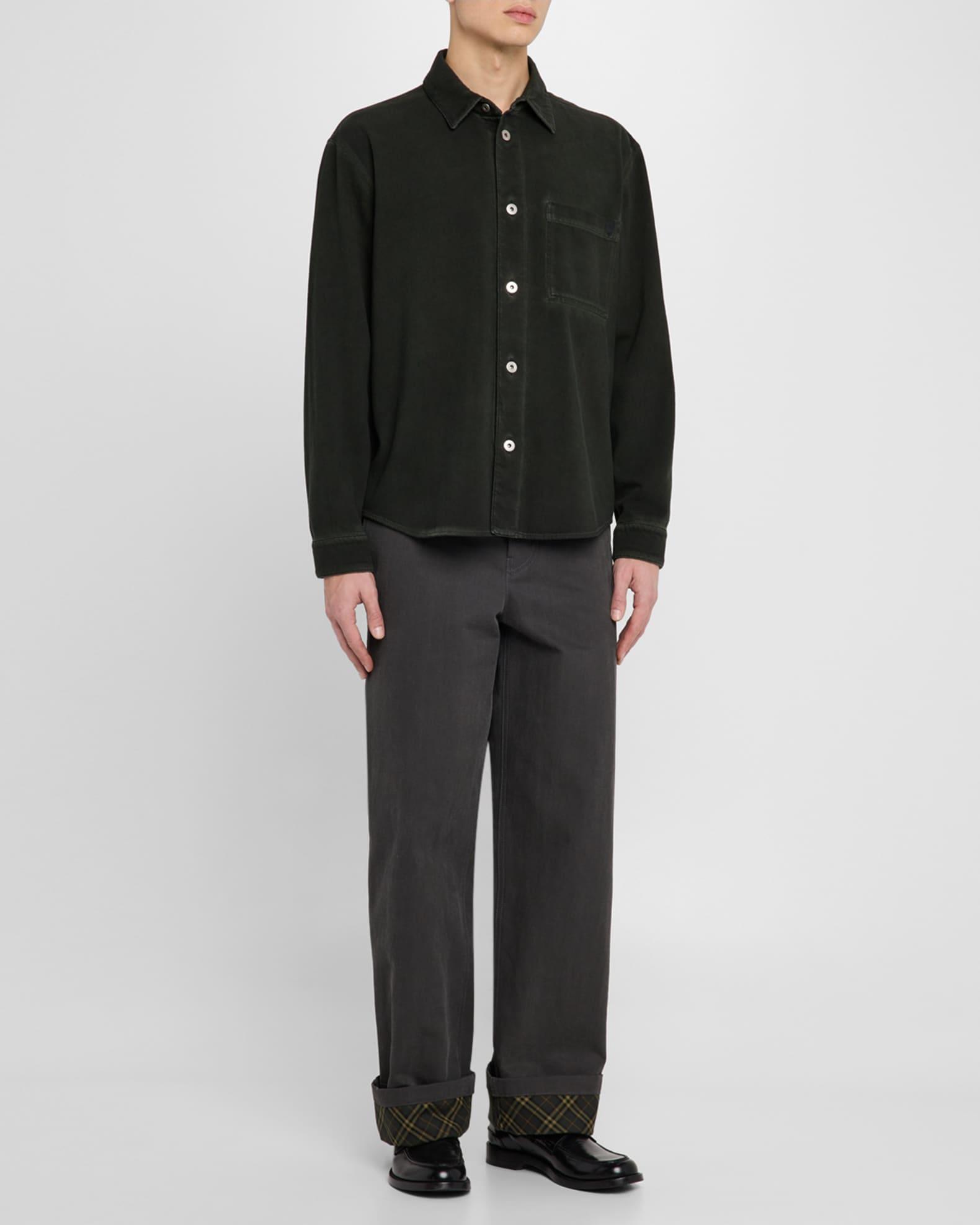 Men's Denim Button-Down Shirt Product Image