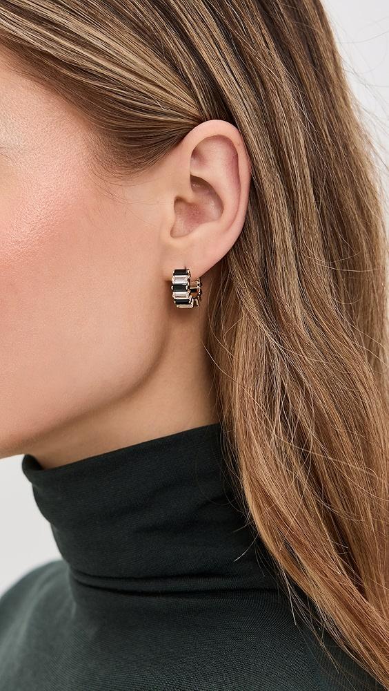 Clare V. Baguette Checker Huggie Earrings | Shopbop Product Image