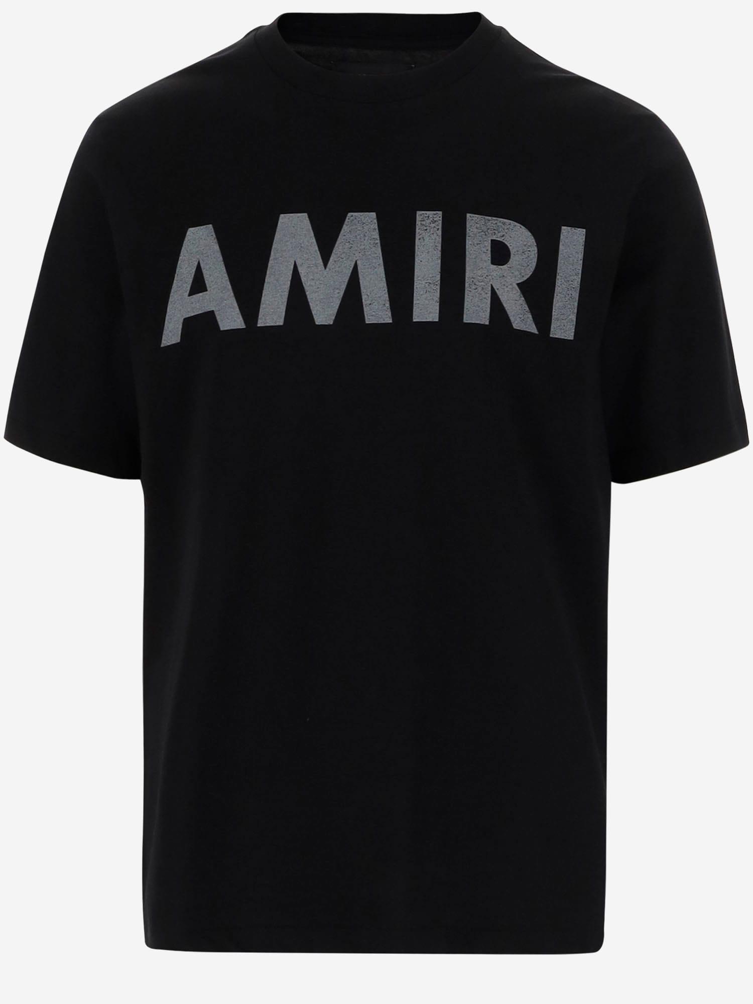 AMIRI Black Cotton T-shirt With Bold Logo Statement Product Image
