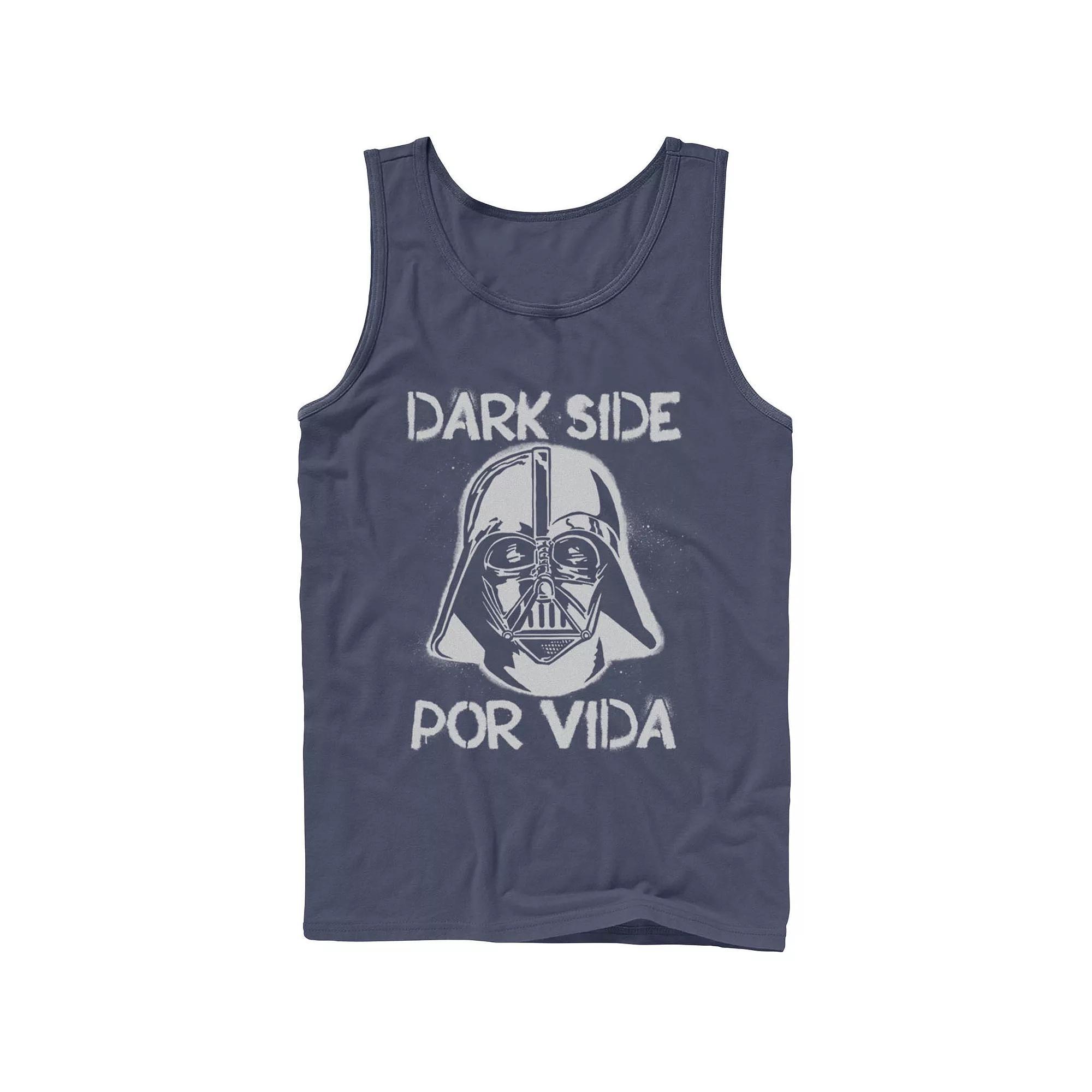 Men's Star Wars Darth Vader Dark Side Por Vida Stamp Tank Top,  Product Image