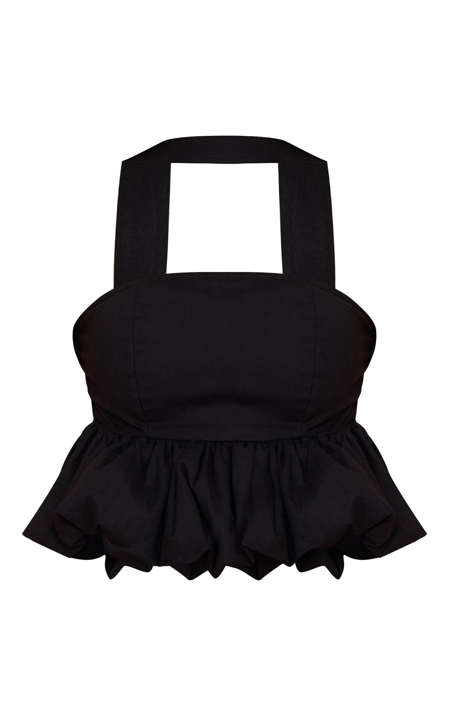 Black Bubble Hem Top Product Image